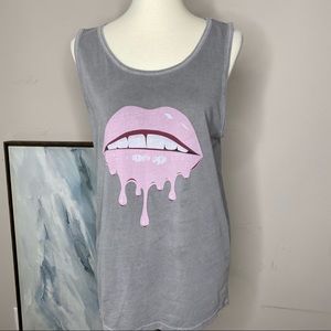 Lulu Simon Studio dripping lips tank